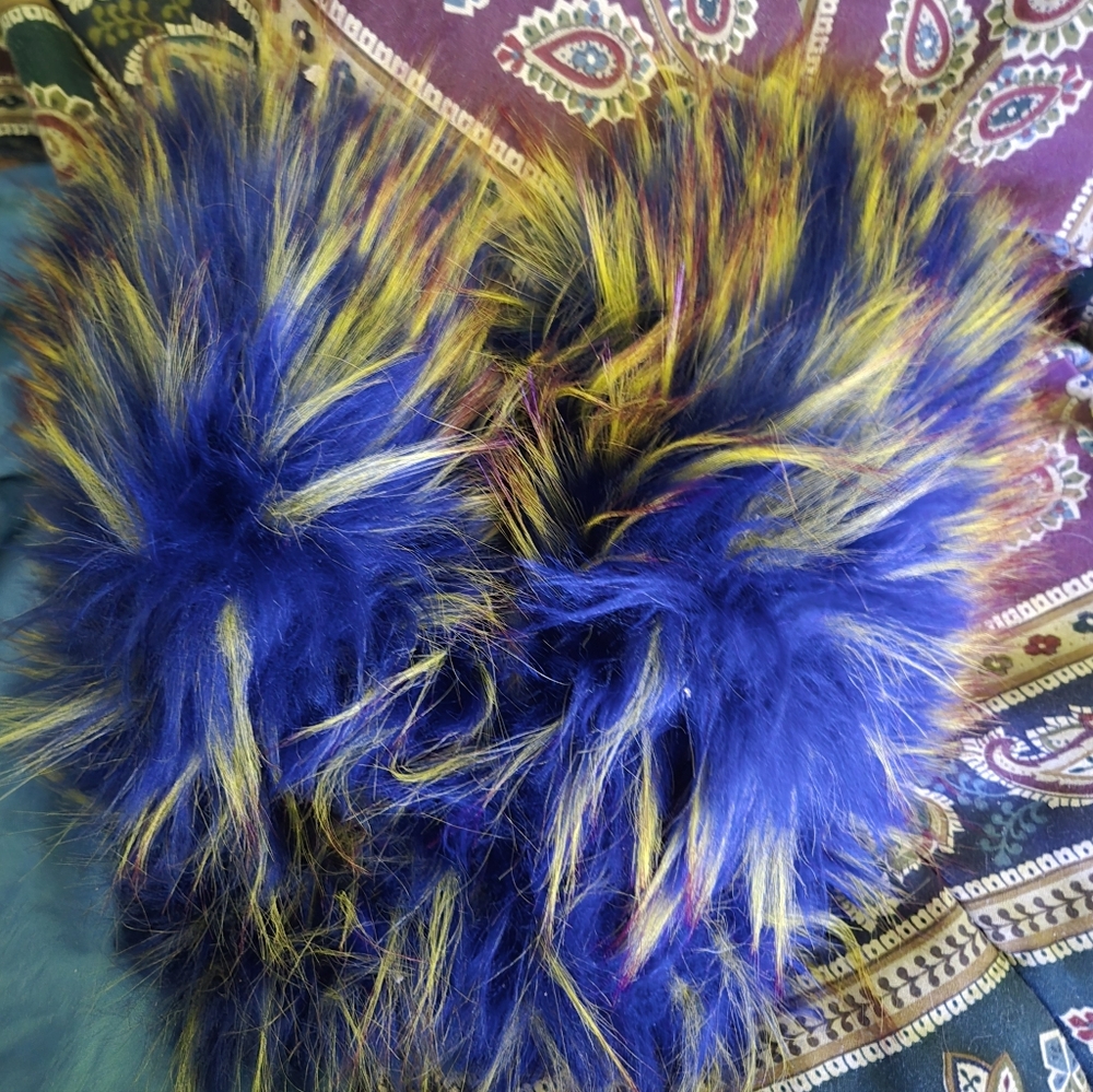 Vibrant Multicolor Furry Slippers